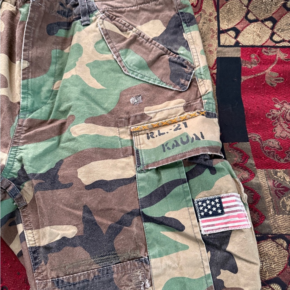 Polo Ralph Lauren Patchwork Woodland Camo/Multi-Color Straight Leg Jeans 35x30 - Picture 4 of 14
